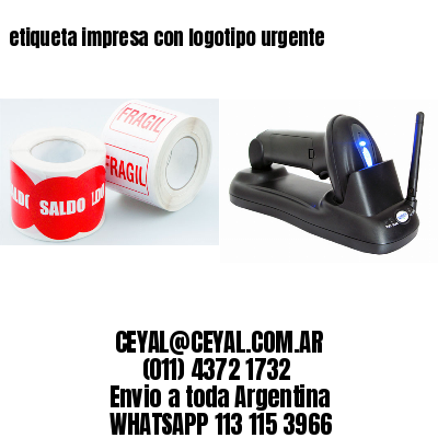 etiqueta impresa con logotipo urgente