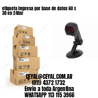 etiqueta impresa por base de datos 60 x 30 en 24hs!