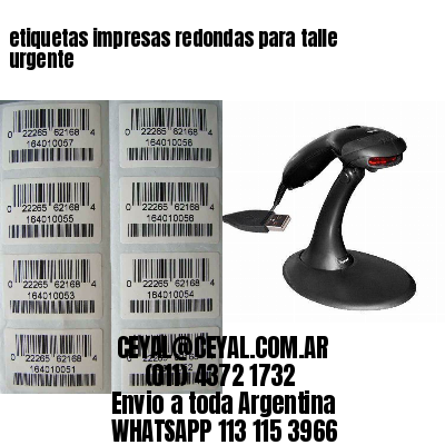 etiquetas impresas redondas para talle urgente
