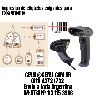 impresion de etiquetas colgantes para ropa urgente
