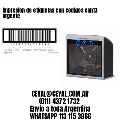 impresion de etiquetas con codigos ean13 urgente