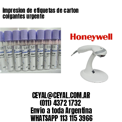 impresion de etiquetas de carton colgantes urgente