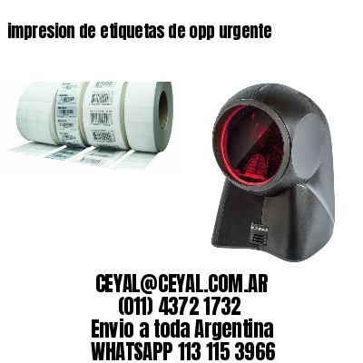 impresion de etiquetas de opp urgente