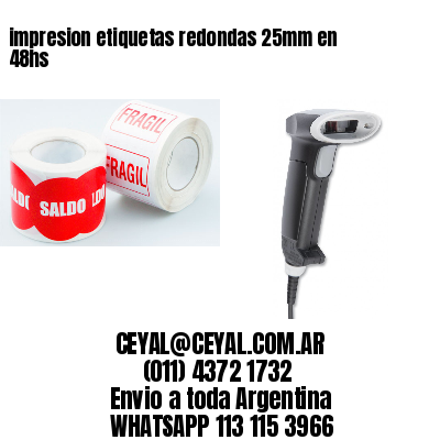 impresion etiquetas redondas 25mm en 48hs