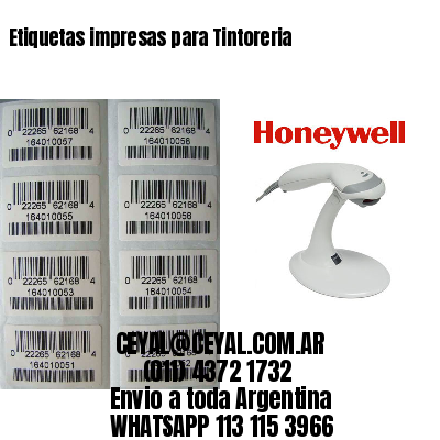 Etiquetas impresas para Tintoreria