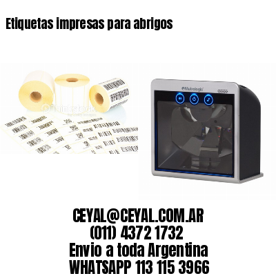 Etiquetas impresas para abrigos