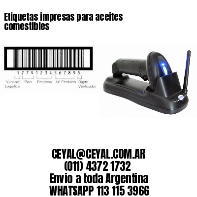 Etiquetas impresas para aceites comestibles