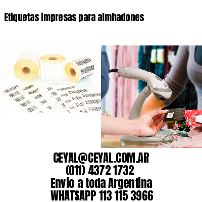 Etiquetas impresas para almhadones