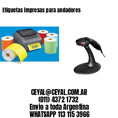 Etiquetas impresas para andadores