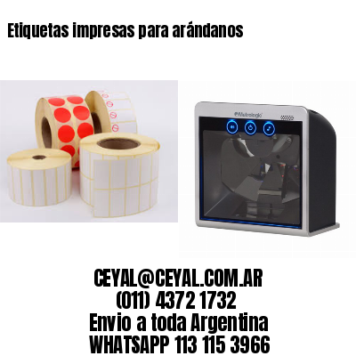 Etiquetas impresas para arándanos