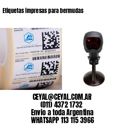 Etiquetas impresas para bermudas