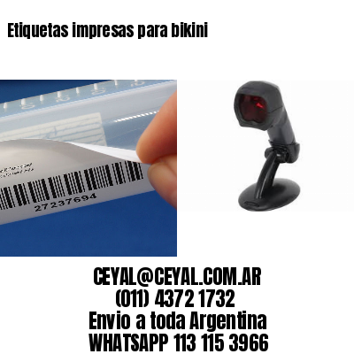Etiquetas impresas para bikini