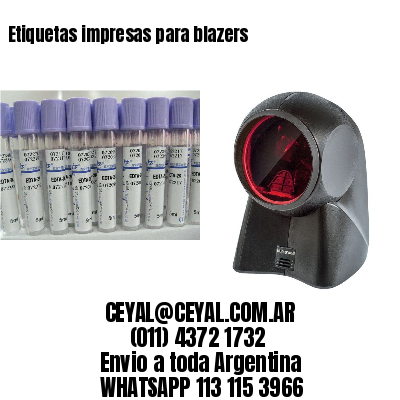Etiquetas impresas para blazers