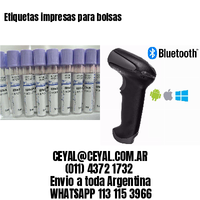 Etiquetas impresas para bolsas