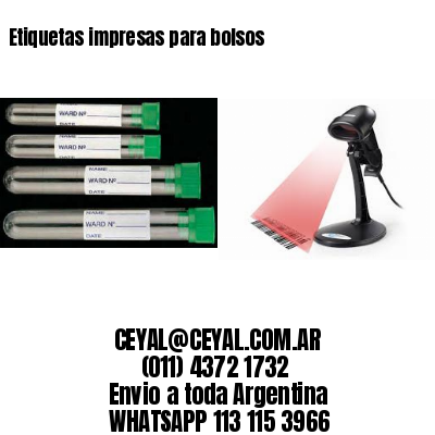 Etiquetas impresas para bolsos