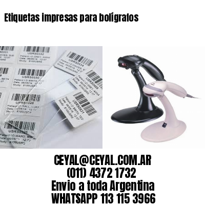 Etiquetas impresas para bolígrafos
