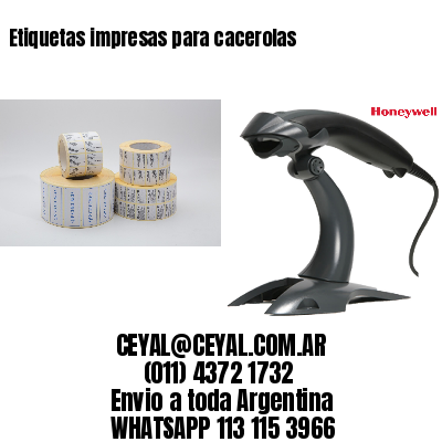 Etiquetas impresas para cacerolas