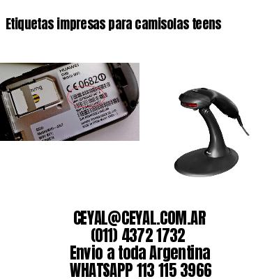 Etiquetas impresas para camisolas teens