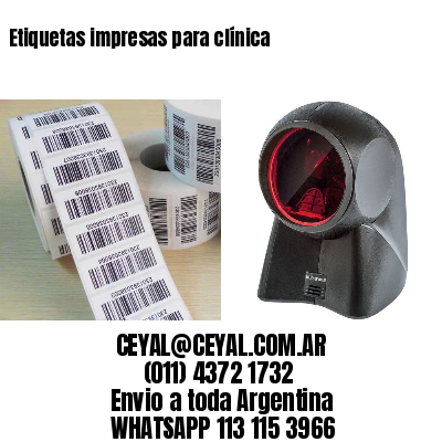 Etiquetas impresas para clínica