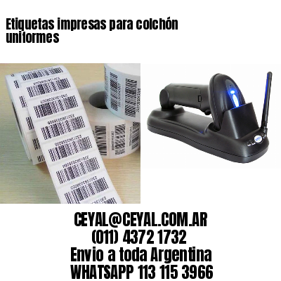 Etiquetas impresas para colchón uniformes