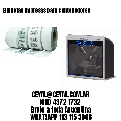 Etiquetas impresas para contenedores