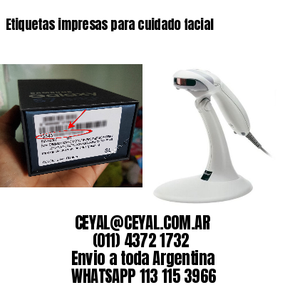 Etiquetas impresas para cuidado facial