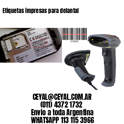Etiquetas impresas para delantal