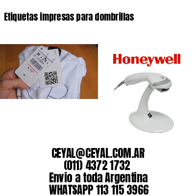 Etiquetas impresas para dombrillas
