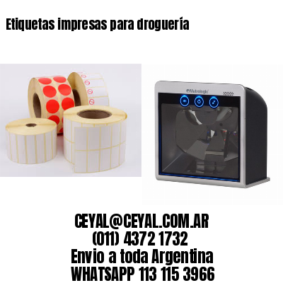 Etiquetas impresas para droguería