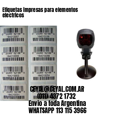Etiquetas impresas para elementos electricos