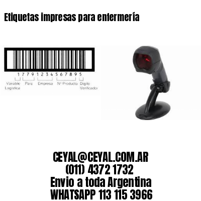 Etiquetas impresas para enfermería