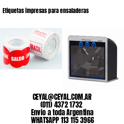 Etiquetas impresas para ensaladeras