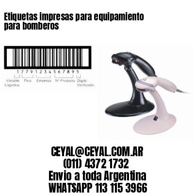 Etiquetas impresas para equipamiento para bomberos