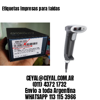 Etiquetas impresas para faldas