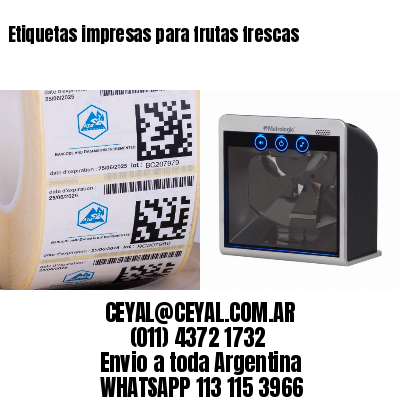 Etiquetas impresas para frutas frescas