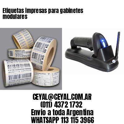 Etiquetas impresas para gabinetes modulares