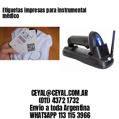 Etiquetas impresas para instrumental médico