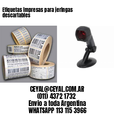 Etiquetas impresas para jeringas descartables