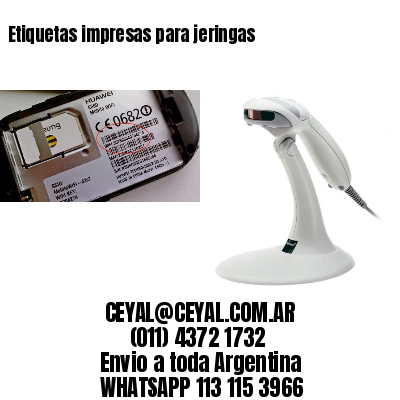 Etiquetas impresas para jeringas