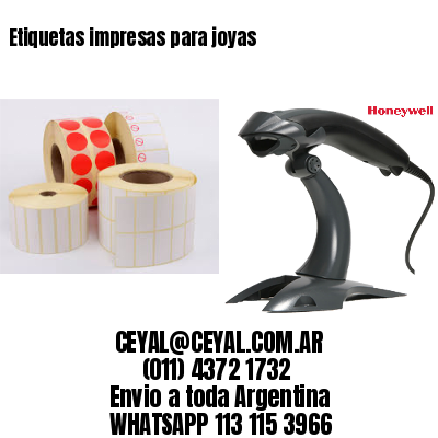Etiquetas impresas para joyas