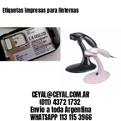 Etiquetas impresas para linternas