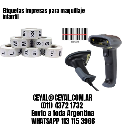 Etiquetas impresas para maquillaje infantil
