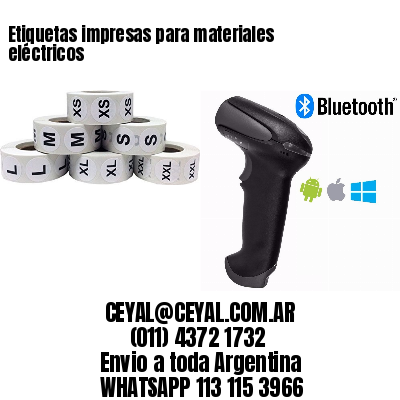 Etiquetas impresas para materiales eléctricos