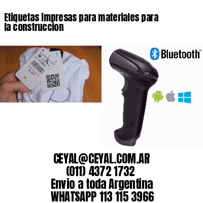 Etiquetas impresas para materiales para la construccion