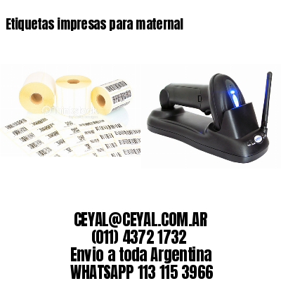 Etiquetas impresas para maternal