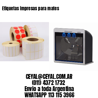 Etiquetas impresas para mates
