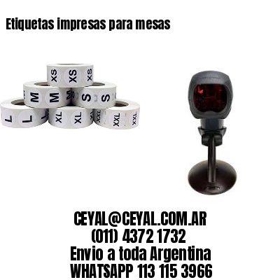 Etiquetas impresas para mesas