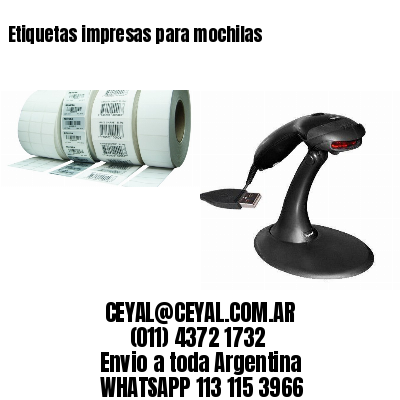 Etiquetas impresas para mochilas