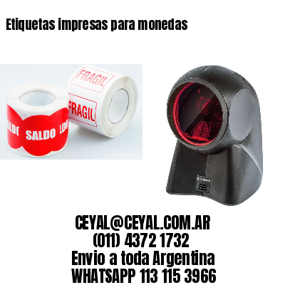Etiquetas impresas para monedas