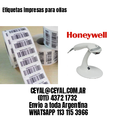 Etiquetas impresas para ollas